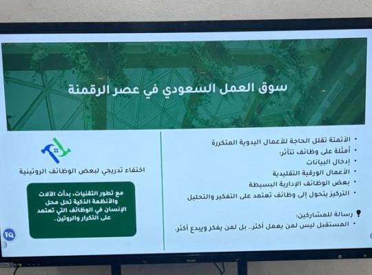 ورشة التحول الرقمي وسوق العمل السعودي في الكلية الجامعية بالداير