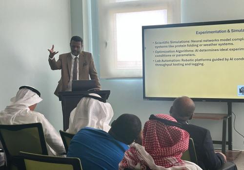ورشة استخدام الذكاء الاصطناعي في الأبحاث العلمية بمركز البحوث الصحية
